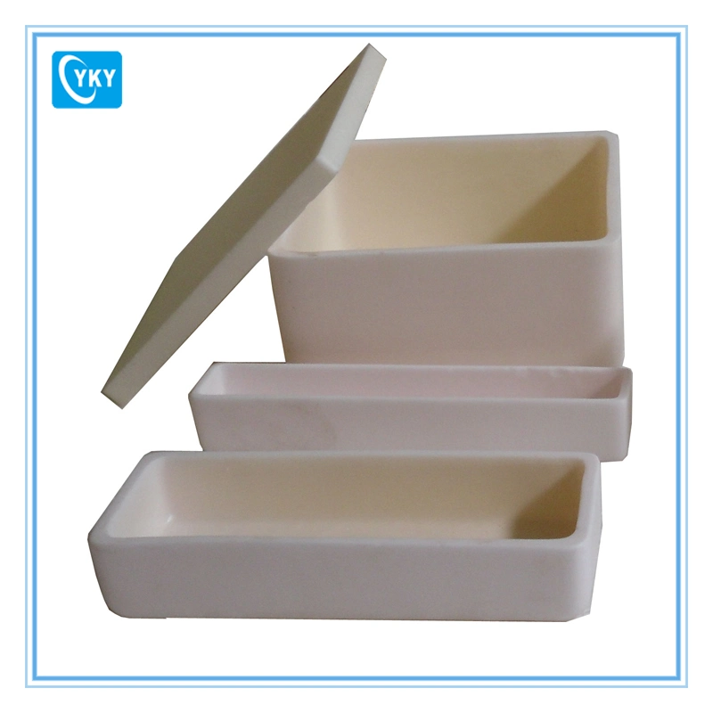 Rectangular Shape High Purity 99-99.97% Ceramic Alumina Boat Crucible